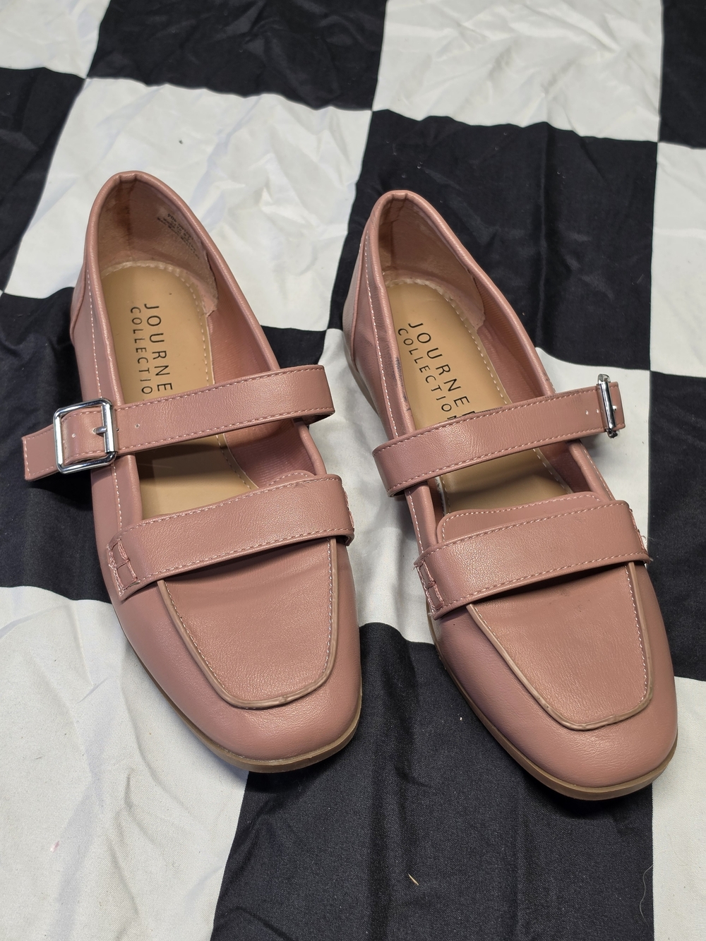 Journee Collection Dusty Rose Double-Strap Loafers